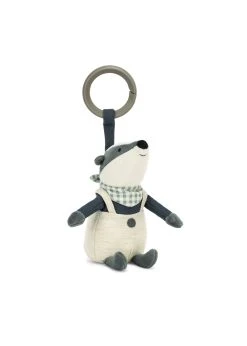 JELLYCAT Little Rambler Badger Rattle