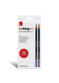 Kingart Soft Core Colored Pencils In Tin - 12 Unique Colors