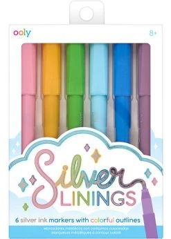 Ooly Silver Linings Outline Markers - Set Of 6