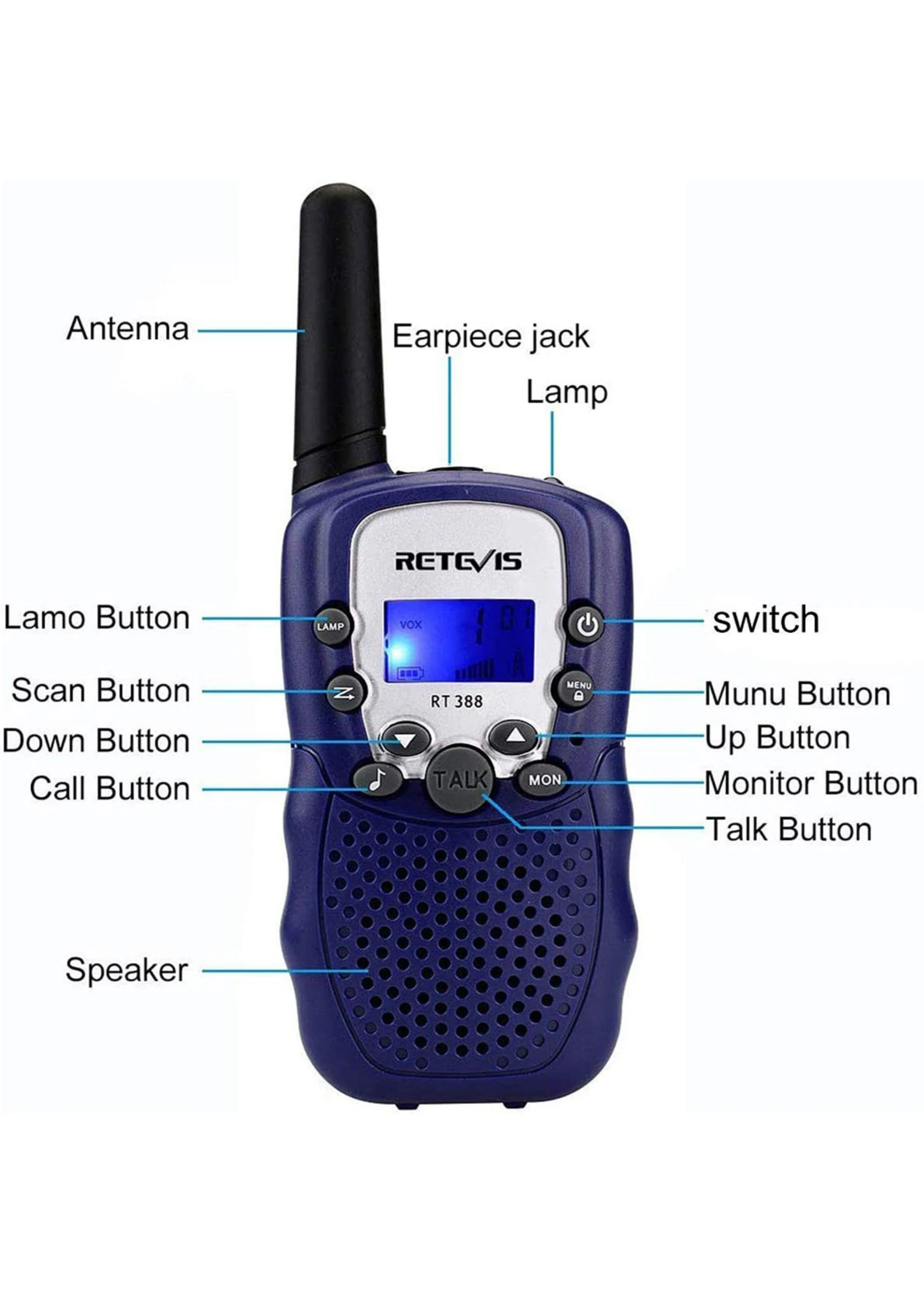US Toy Walkie Talkies - Gem Blue - Image 2