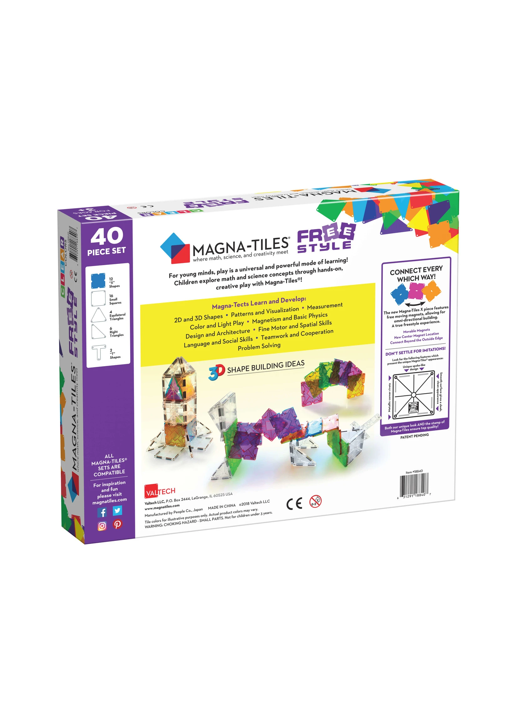 Valtech Magna-Tiles® Freestyle 40-Piece Set - Image 2